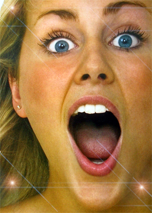 Una mujer con cara de sorpresa