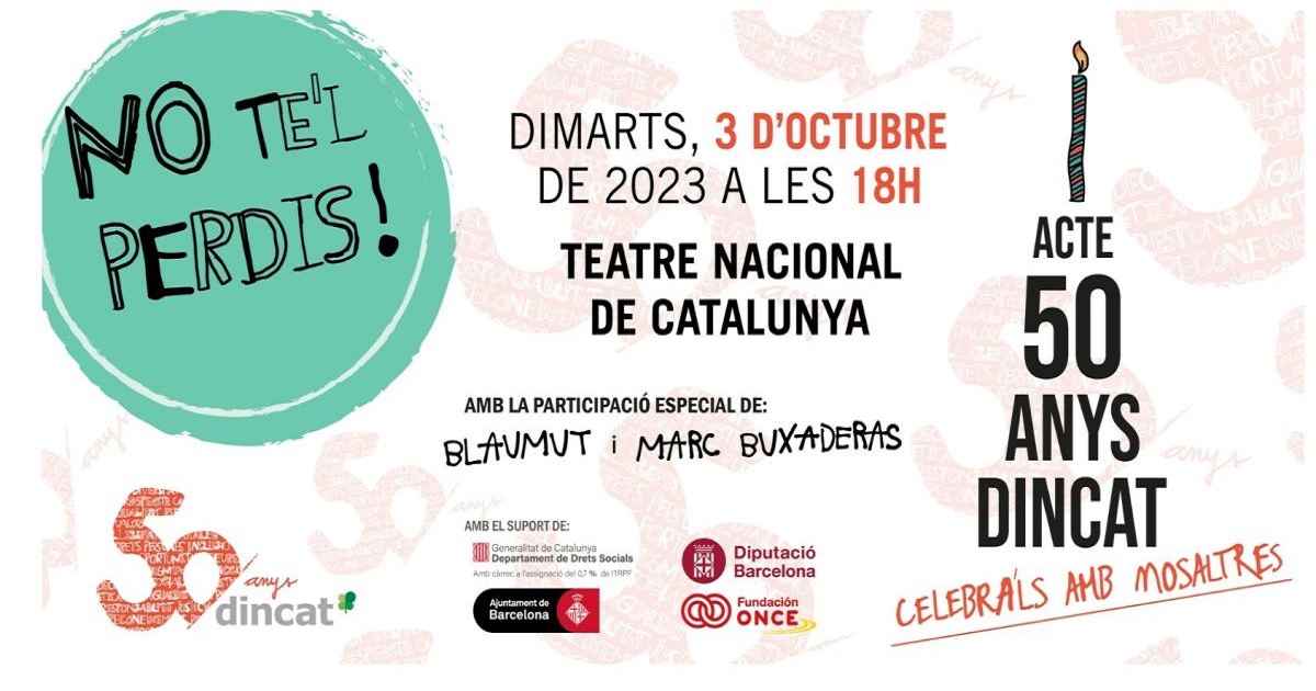 Banner del acto de conmemoriación del 50 aniversario de Dincat (Fuente: Dincat)