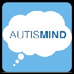 "AutisMIND" dentro dec una viñeta blanca. Fondo azul.