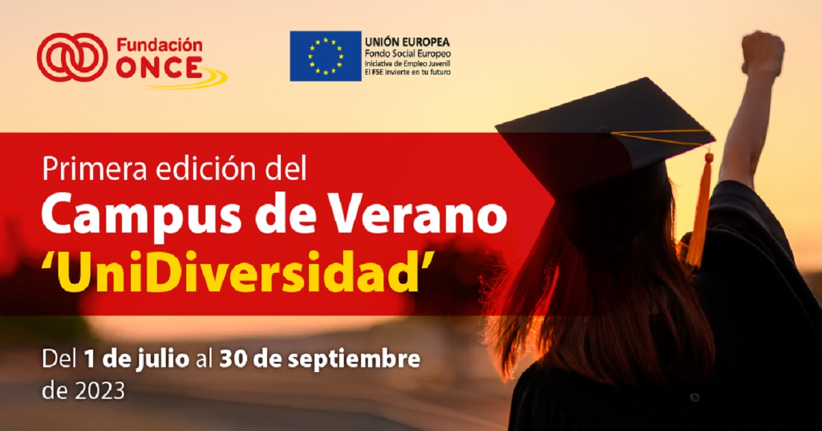 Banner de la Primera edición del Campus de verano "UniDiversidad" de Fundación ONCE