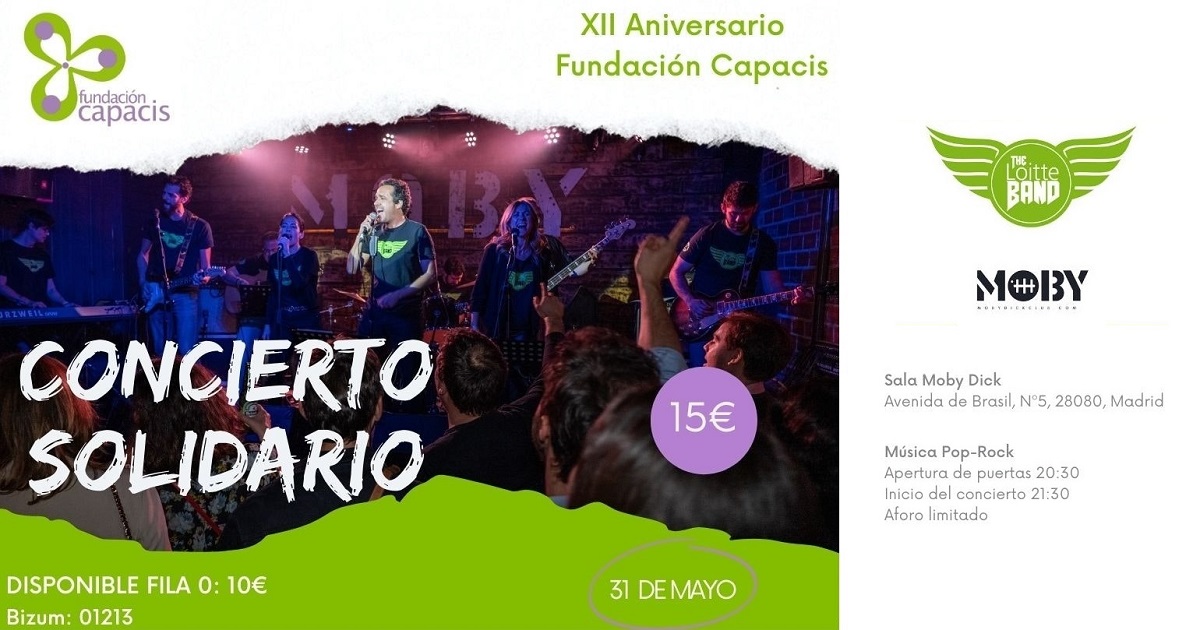 Banner del Concierto Solidario XII Aniversario Fundación Capacis