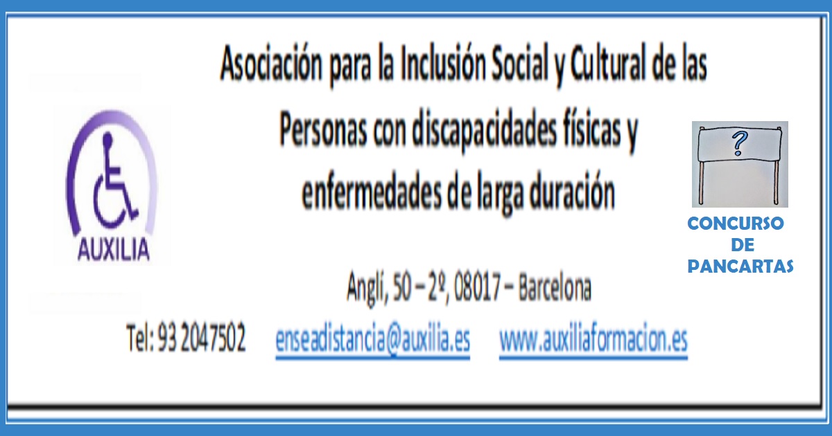 Banner de AUXILIA sobre el Concurso de Pancartas que reivindica los derechos de la Mujer