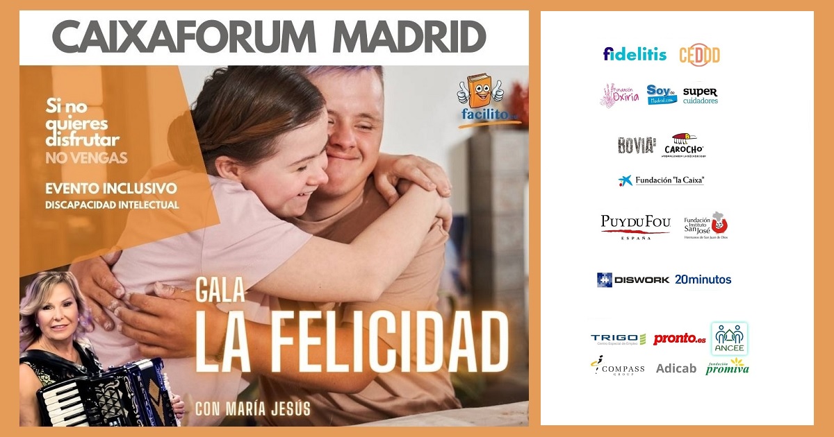 Banner de la Gala LA FELICIDAD en CaixaForum de Madrid (Fuente: Facilito TV)