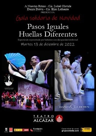 Cartel de la Gala solidaria: Pasos iguales Huellas diferentes