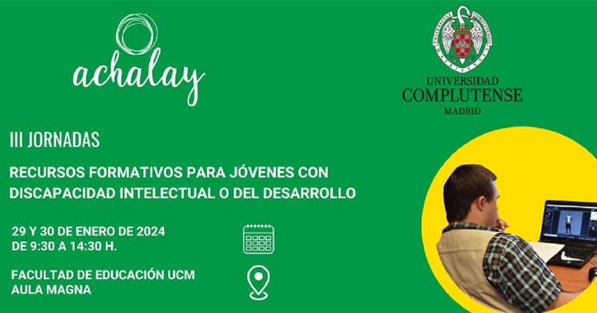 Banner sobre las III Jornadas sobre recursos formativos para jóvenes con discapacidad intelectual de Achalay