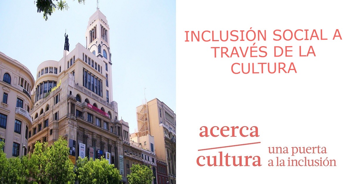 Banner de las mentorías sobre Inclusión Social a través de la Cultura, en el Círculo de Bellas Artes y organizadas por Acerca Cultura