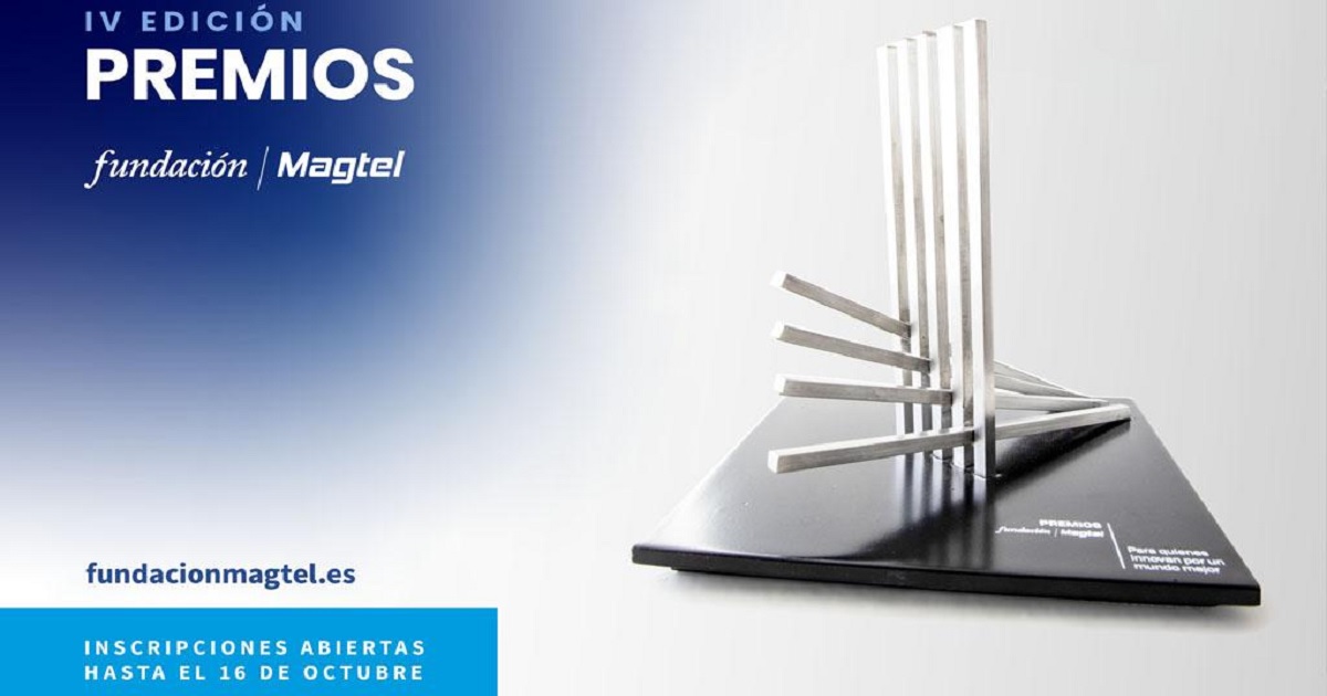 Banner de los IV Premios Fundación Magtel, con la imagén del galardón