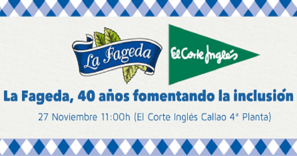 Banner de la presentación del proyecto social: La Fageda, 40 años fomentando la inclusión, junto a El Corte Inglés