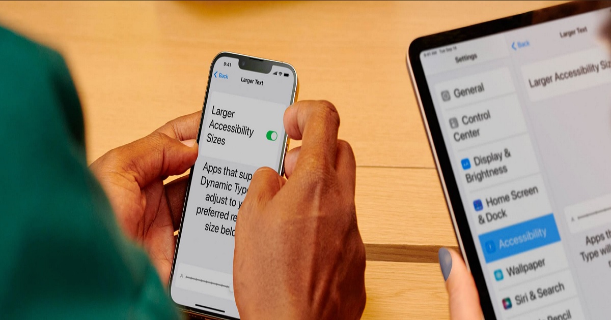Banner sobre Técnicas de Accesibilidad para personas con discapacidad visual (Fuente: Apple)