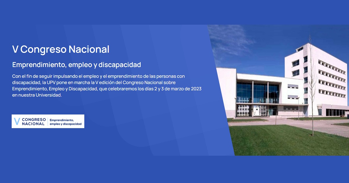 Banner del V Congreso Nacional sobre Emprendimiento, Empleo y Discapacidad