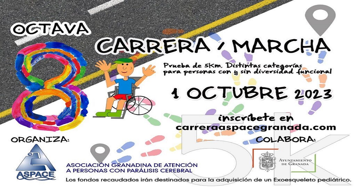 Cartel de la VIII Carrera-Marcha Solidaria de Aspace Granada (Fuente: Aspace Granada)