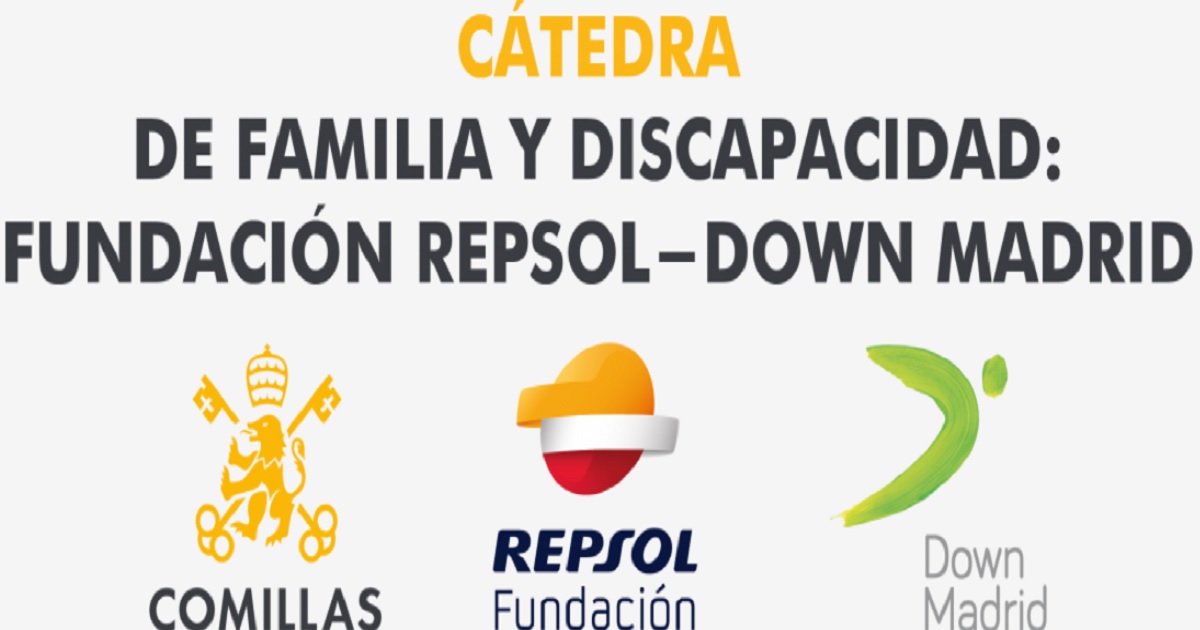 Banner de la Muestra de Talleres DEMOS organizado por la Cátedra de Familia y Discapacidad: Fundación Repsol-Down Madrid