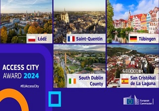 Banner con los ganadores de los Premios Ciudad Accesible (ACA) 2024 (Fuente: Comisión Europea)