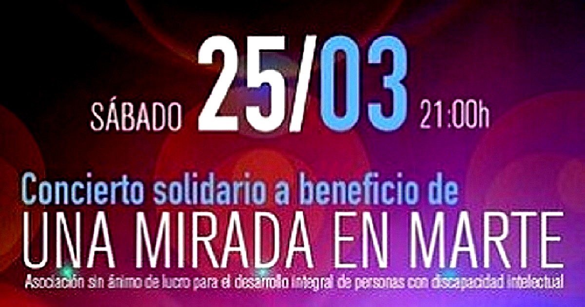Banner del Concierto solidario en beneficio de "Una mirada en Marte"
