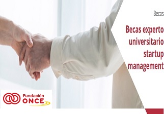 Banner de la BECAS experto universitario STARTUP MANAGEMENT de Fundación ONCE