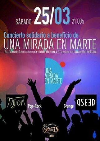 Cartel del Concierto solidario en beneficio de "Una mirada en Marte"