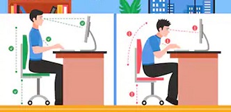 Forma correcta de colocación del ordenador para prevenir riegos laborales