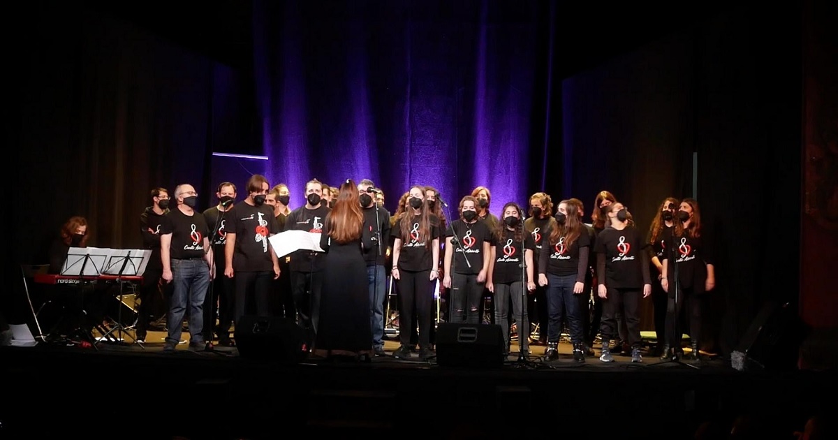Momento de los ensayos de la coral de CANTO ABIERTO de la Comunidad de Madrid (Fuente: Fundación Música Creativa)