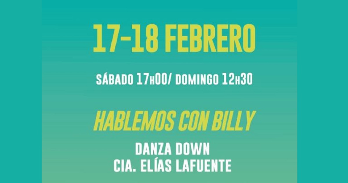Detalle del cartel de la obra HABLEMOS CON BILLY de Danza Down – Cía. Elías Lafuente