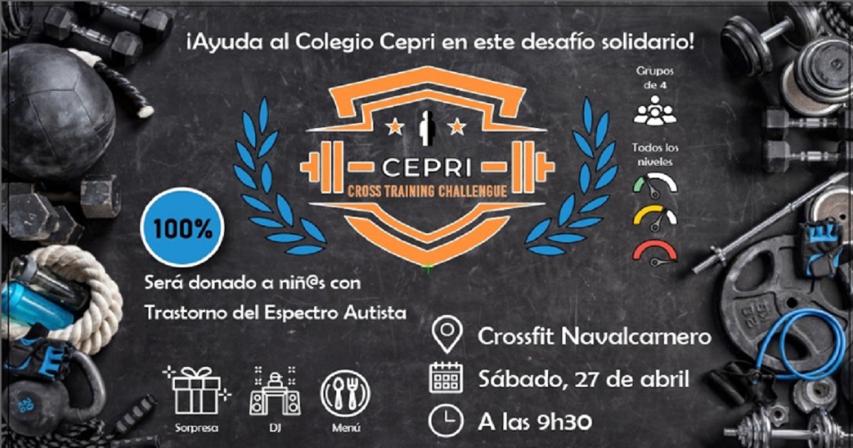 Banner del desafío solidario del Cross Training de CEPRI