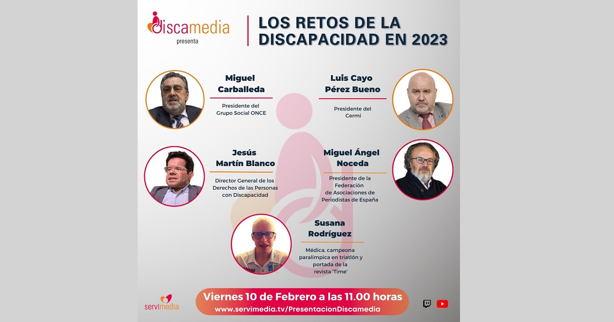 Cartel del diálogo de Servimedia: 'Los retos de la discapacidad en 2023'
