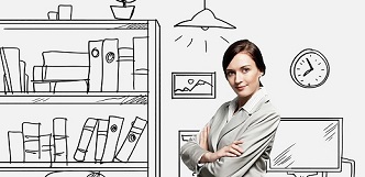 enfermedades laborales, riesgos en oficinas y despachos, mujer en oficina