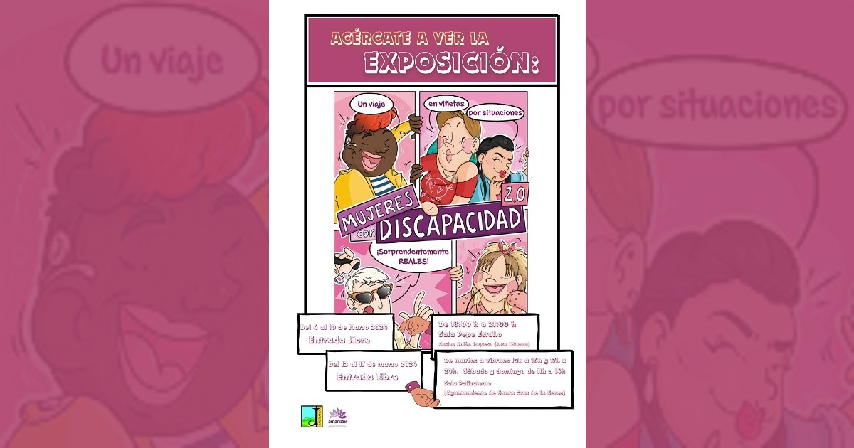 Banner de la exposición "Mujer y Discapacidad" de la Comarca de la Jacetania