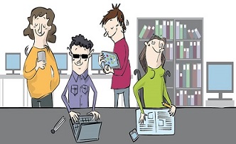 Dibujos de estudiantes de una universidad