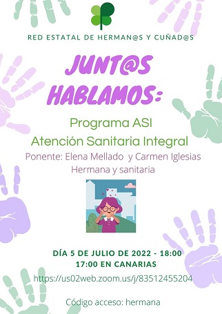 Cartel del evento Junt@s hablamos: programa ASI, atención sanitaria integral