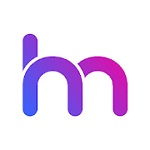 Letra "m" con un degradado, de azul a morado. Fondo blanco.