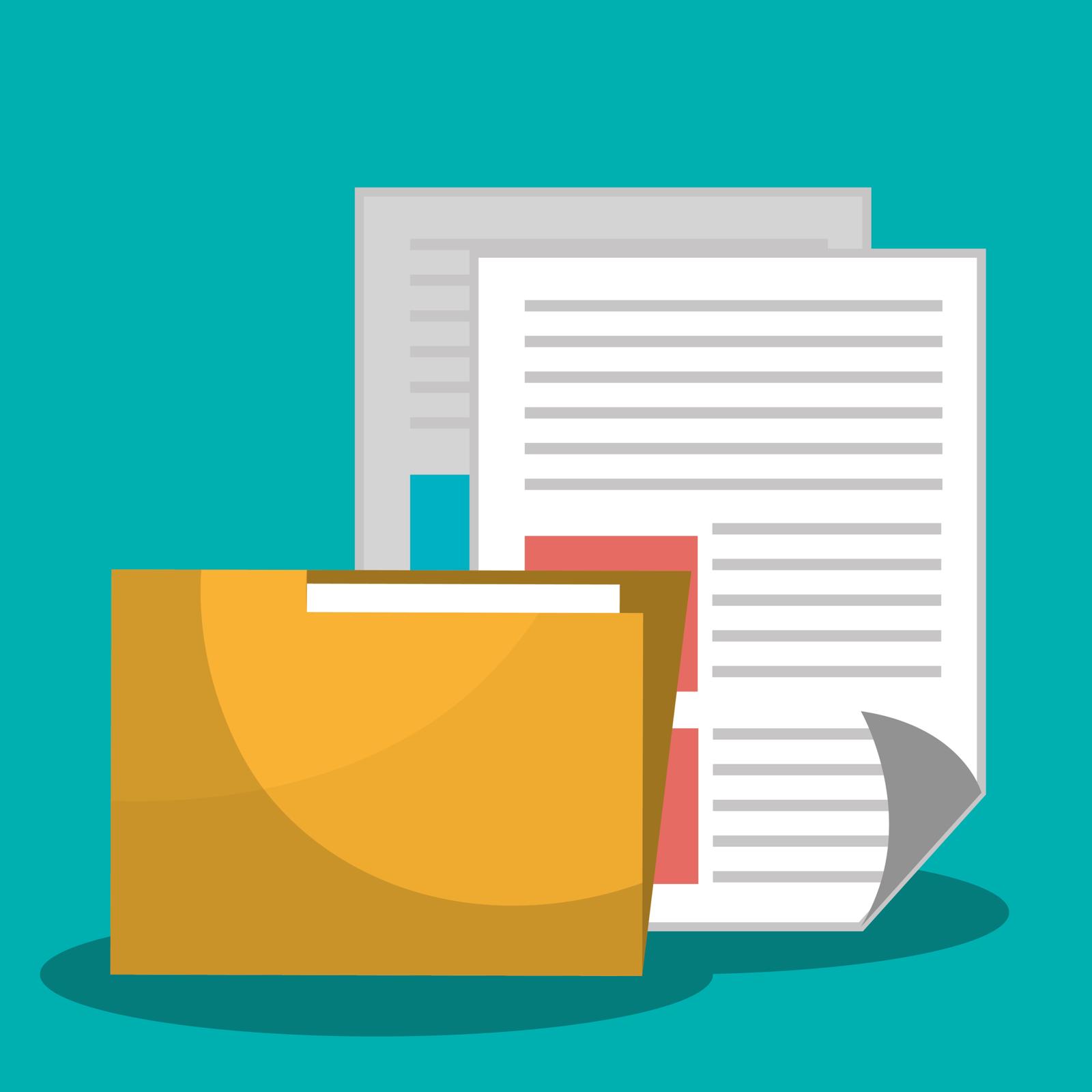 dos folios y una carpeta, simulan a un pdf accesible