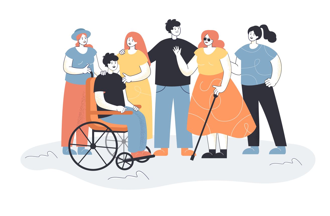 personas con diferentes tipos de discapacidad