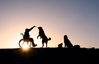 Personas en un amanecer del sol