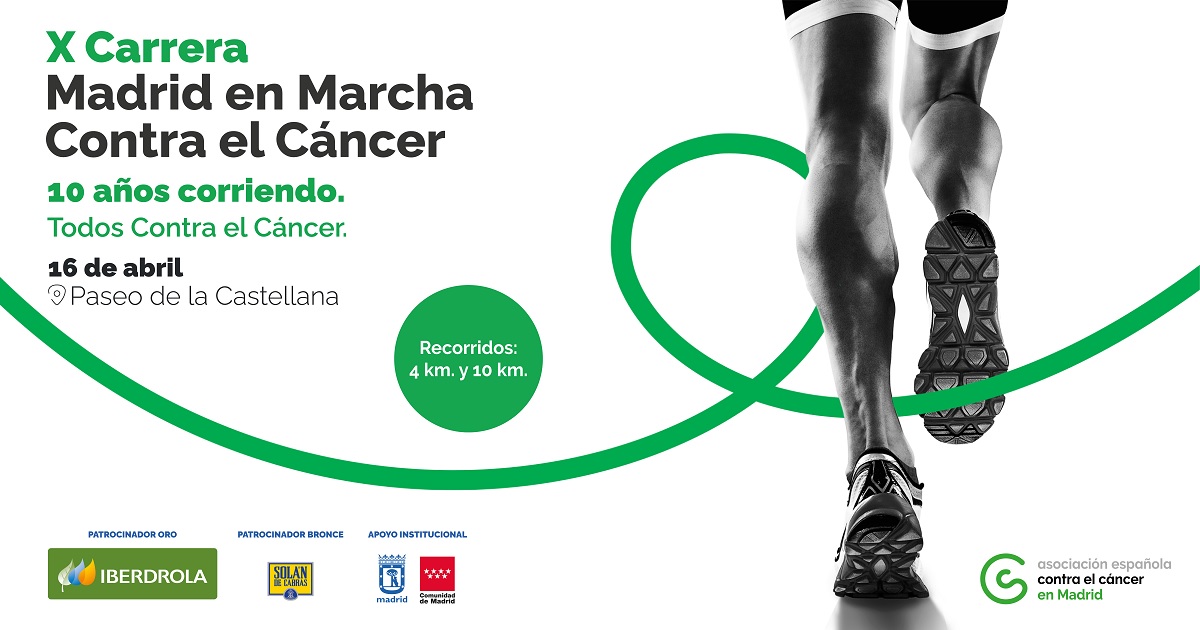Cartel de la X Carrera Madrid en Marcha Contra el Cáncer