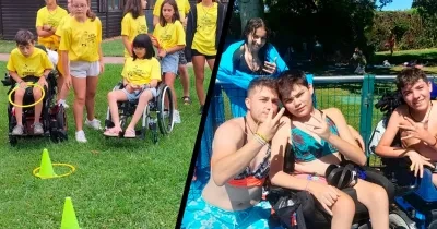 Participantes de otra edición del campamento de verano de Aspaym
