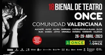 Cartel de la 18 edición de la bienal de Teatro ONCE en la Comunidad Valenciana