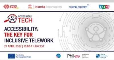 Banner del webinar ‘Accesibilidad: la clave para el teletrabajo inclusivo’ de Fundación ONCE