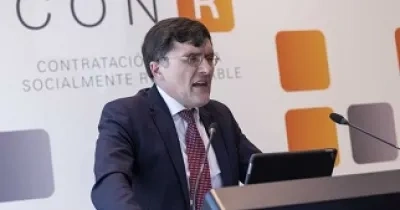 El vicepresidente ejecutivo de Fundación ONCE, Alberto Durán, durante su intervención en el Foro de la Contratación Socialmente Responsable