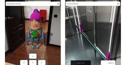 Captura de pantalla de la herramienta en la que se ve a uno de los personajes de 'ON Fologüers' y un estudio de un ascensor