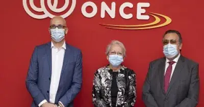 Momento de la presentación de SoledadES en Fundación ONCE, con Ignacio Álvarez, Matilde Fernández y Miguel Carballeda