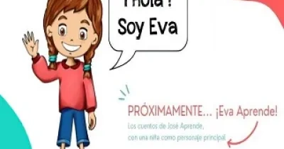 Banner informativo sobre la colección de cuentos de Eva Aprende para niñas con TEA de Fundación Orange