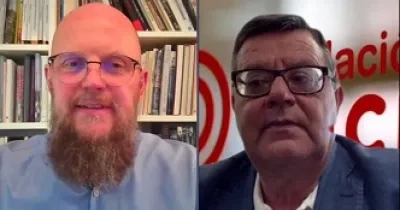 Momento del encuentro online entre el Grupo Tecma Red y Fundación ONCE, con José Luis Martínez Donoso y Stefan Junestrand