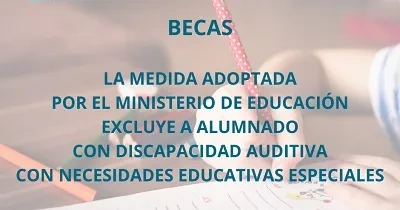 Banner de FIAPAS sobre las Becas que excluyen al alumnado con discapacidad auditiva y con necesidades educativas especiales (Fuente: FIAPAS)