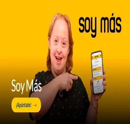 Cartel de la aplicación "soy más" de Down España