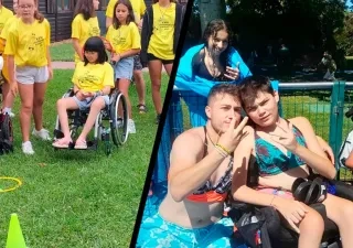 Participantes de otra edición del campamento de verano de Aspaym