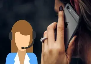 Banner sobre la nueva Ley de Atención al Cliente, con un dibujo de una teleoperadora y una persona hablando por teléfono