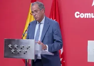El portavoz del Ejecutivo regional, Enrique Ossorio, en la rueda de prensa (Fuente: Comunidad de Madrid)