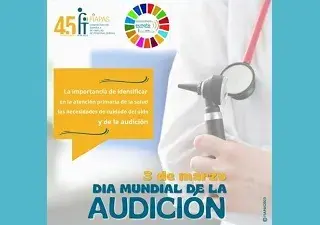 Banner de la Campaña de la OMS, ¡Cuidado del oído y la audición para todos! Hagámoslo realidad, a la que se unen FIAPAS y EUNATE