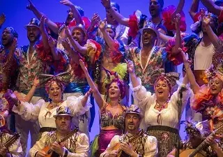 Un momento de la intervención del coro de adultos Químbara, cuando se llevó el Primer Premio Fermín Salvochea 2022.