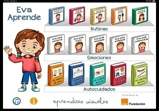 Cartel con la colección de cuentos de EVA APRENDE